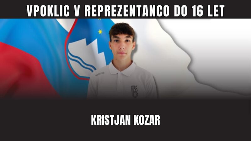 Kozar z reprezentanco U16 proti Avstriji